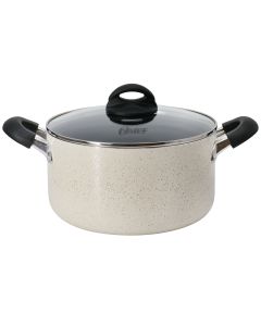 Oster Clairborne 6 Quart Aluminum Nonstick Dutch Oven with Lid in Sand